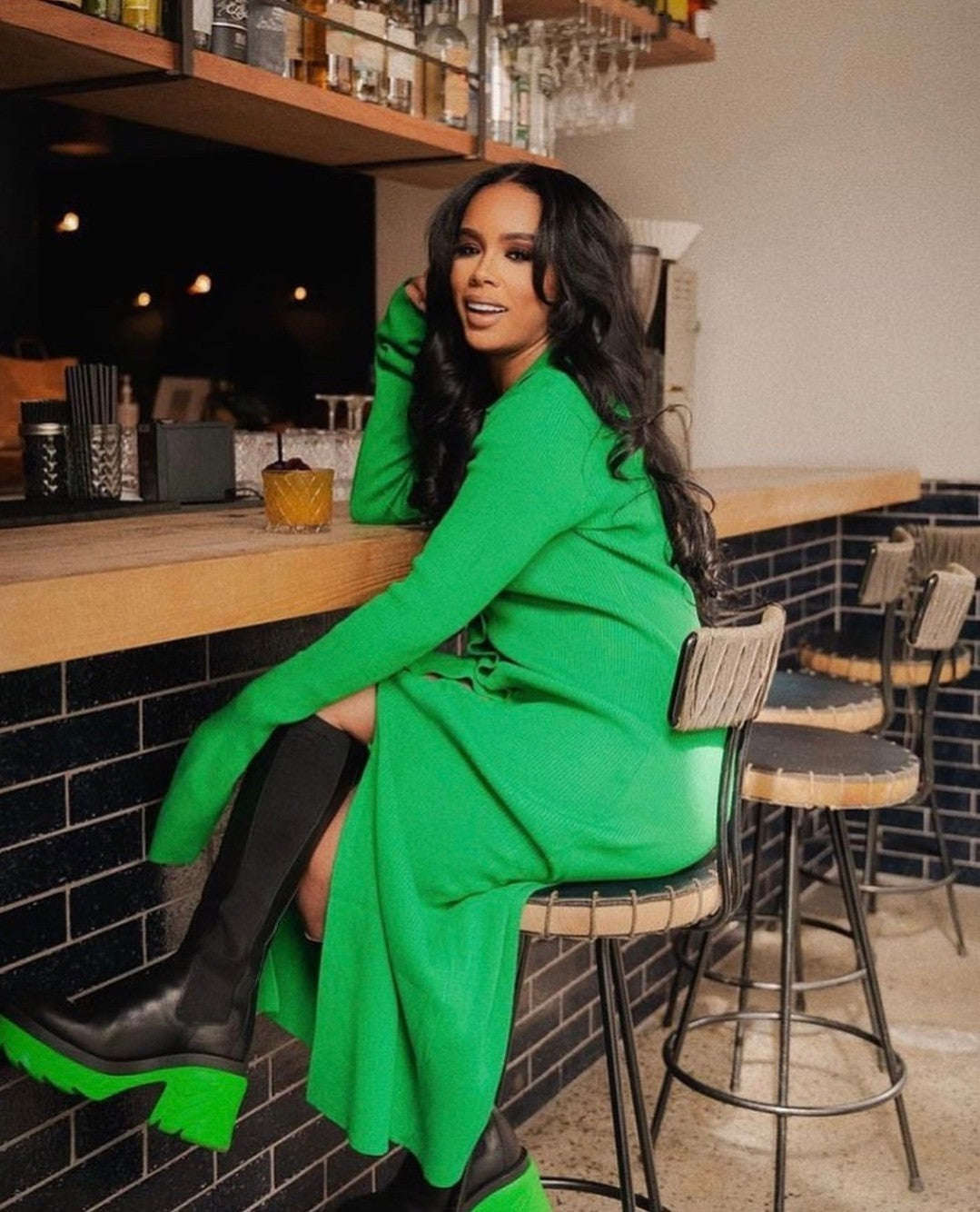 Shell Sleeve Ribbed Buttons Down Maxi Dress Mesh - Image 9