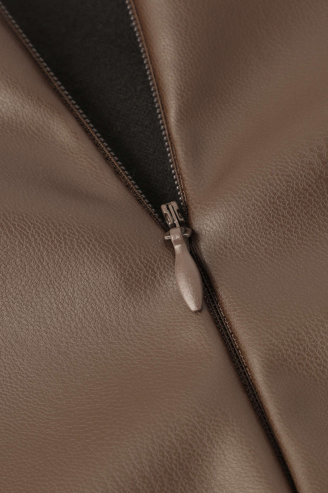 Faux Leather Wrap Ruched Midi Skirt - Image 9