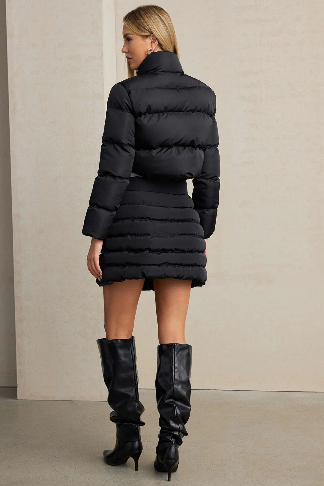 Solid Button Up Puffer Mini Skirt - Image 9