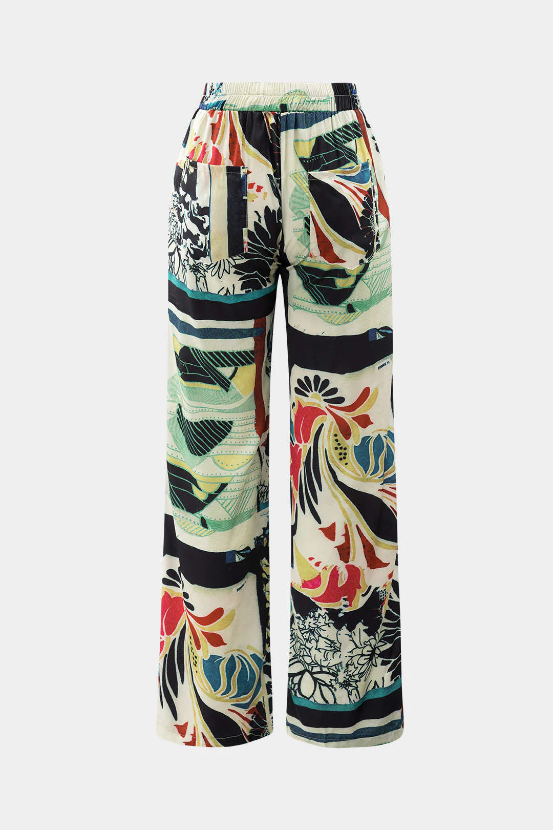 Floral Print High Waisted Straight Leg Pants - Image 8