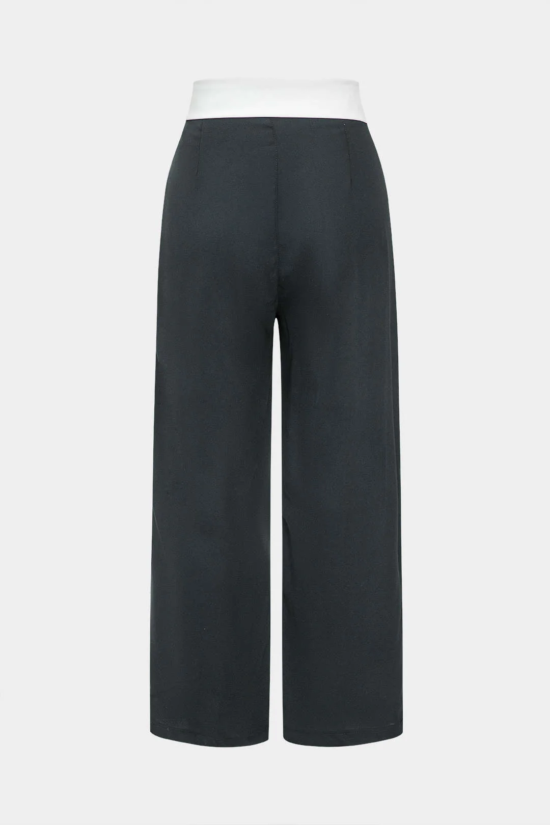 Basic Contrast High Waist Wide Leg Trousers - Image 5