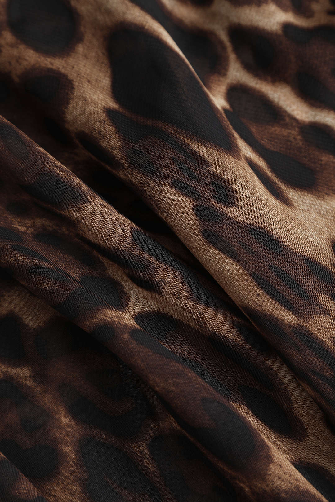 Leopard Print Sheer Draped Maxi Dress - Image 3