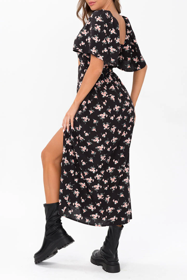 Floral Tie Front Midi Dress - Image 11