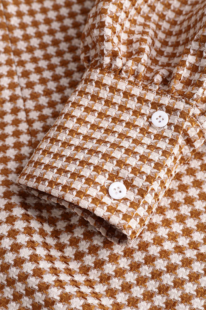 Check Print Bust Long Sleeve Mini Dress - Image 4