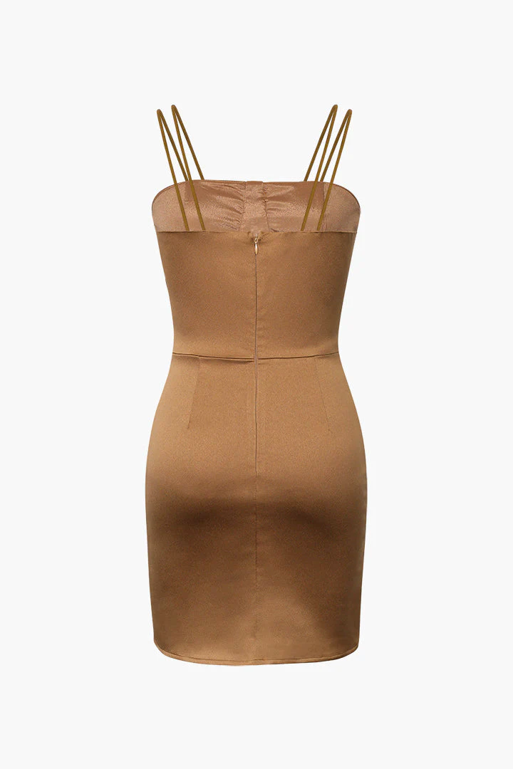 Satin Bustier Tight Waist Mini Dress - Image 8