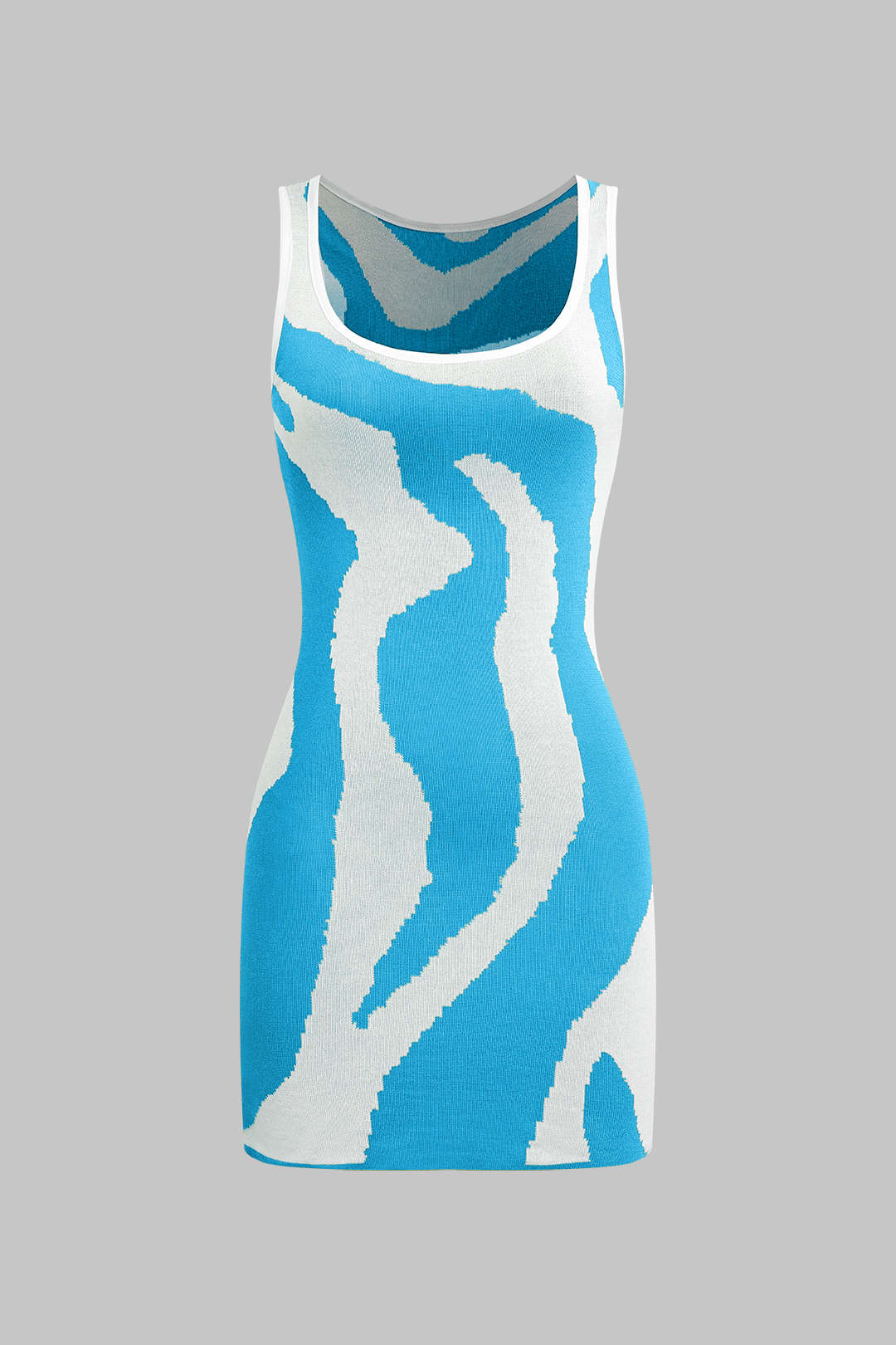 Contrast Sleeveless Knit Mini Dress - Image 6