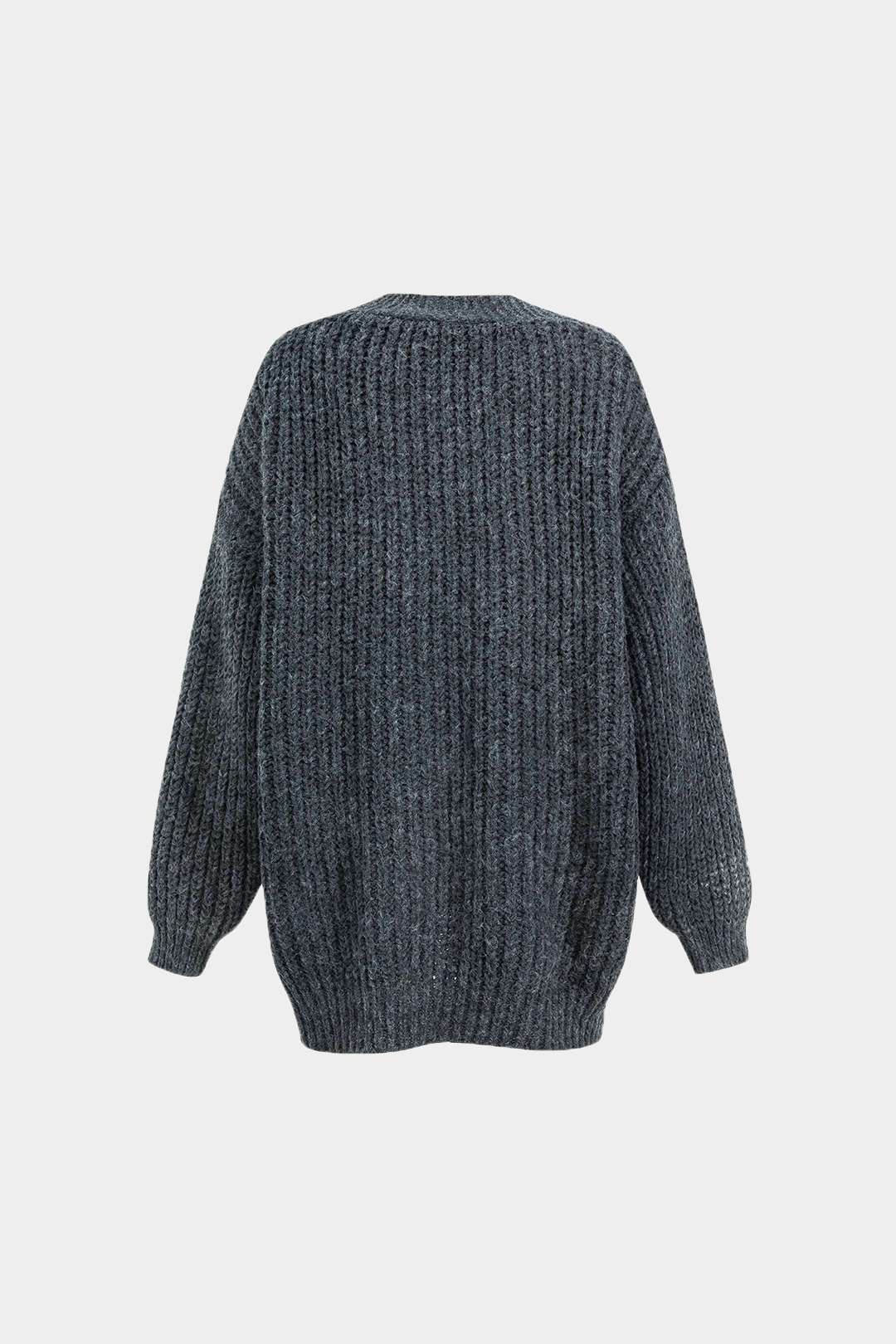 Denim Patchwork Button Pocket Sweater Cardigan - Image 6