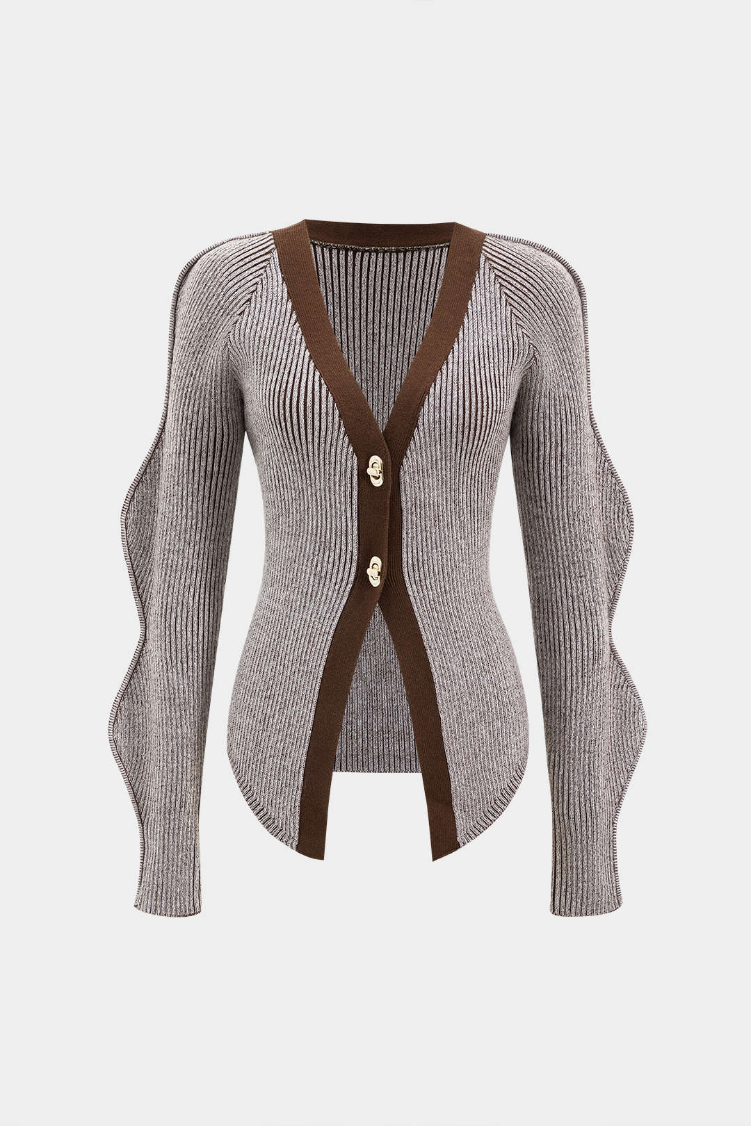 Solid Knit Button Cardigan - Image 4