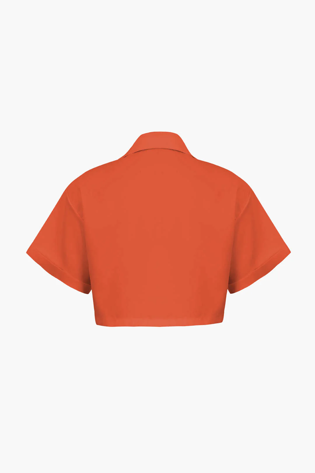 Basic Flap Pocket Twist Hem Shirt - Image 4